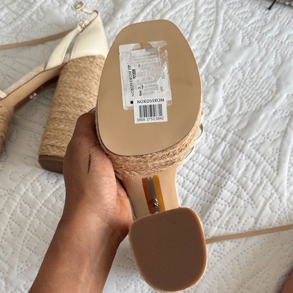 NWT SAM EDELMAN Kade ankle strap espadrille platform sandal beige size 8.5 - Picture 10 of 10